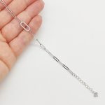 Ezüst modern láncszemes karlánc