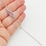 Ezüst karlánc köves angyalszárny medállal