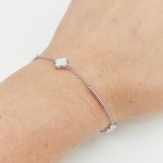 Ezüst karlánc gyöngyház lóherékkel