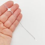 Ezüst szikrázó lóhere karlánc cirkóniákkal