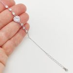 Ezüst karlánc szikrázó szív medállal