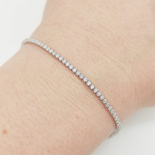 Ezüst szikrázó tennis karlánc