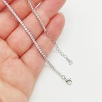 Ezüst szikrázó tennis karlánc