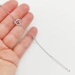 Ezüst dupla szíves karlánc cirkóniákkal