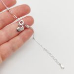 Ezüst szívecskés modern karlánc