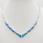 Ezüst nyakék kék opállal