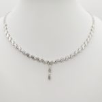 Ezüst elegáns nyakék cirkónia kövekkel