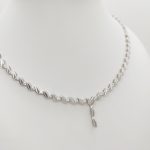 Ezüst elegáns nyakék cirkónia kövekkel