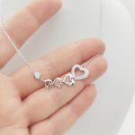 Ezüst nyaklánc szív-kvartettel