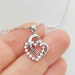 Ezüst nyaklánc dupla szív medállal