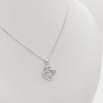 Ezüst nyaklánc dupla szív medállal