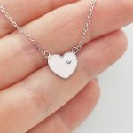 Ezüst gyermek nyaklánc rózsaszín szív medállal
