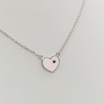 Ezüst gyermek nyaklánc rózsaszín szív medállal