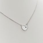 Ezüst gyermek nyaklánc fehér szív medállal