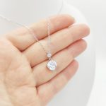 Ezüst nyaklánc dupla köves medállal