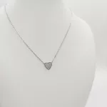 Ezüst nyaklánc köves szív medállal
