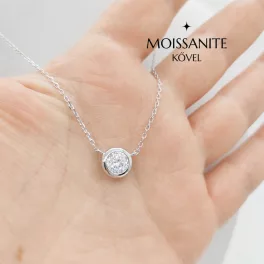 Ezüst egy köves nyaklánc Moissanite kővel