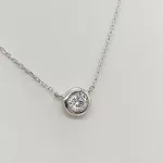 Ezüst egy köves nyaklánc Moissanite kővel