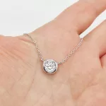 Ezüst egy köves nyaklánc Moissanite kővel