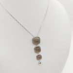 Ezüst nyaklánc füstkvarc medállal