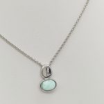 Ezüst nyaklánc larimar medállal