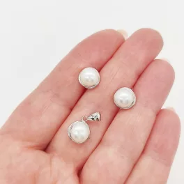 Ezüst elegáns minimalista gyöngy szett