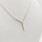 Sárga arany modern nyaklánc gyémánttal