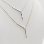 Sárga arany modern nyaklánc gyémánttal