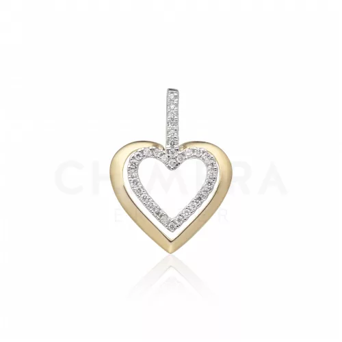 Sárga-fehér arany medál gyémánttal