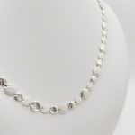 Ezüst kerek mintás szegedi nyakék - 50 cm