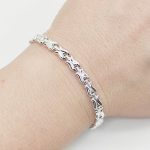 Ezüst tulipános szegedi karlánc - 19 cm