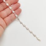 Ezüst virágos szegedi karlánc - 20 cm