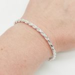 Ezüst ródium nélküli walles karlánc - 20 cm