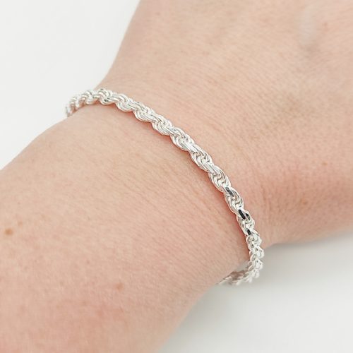 Ezüst ródium nélküli walles karlánc - 20 cm