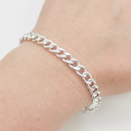 Ezüst pancer karlánc - 19 cm