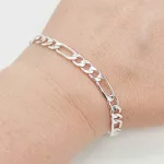 Ezüst figaro karlánc - 22 cm