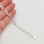 Ezüst figaro karlánc - 22 cm