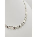 Ezüst elől szélesedő kerek mintás szegedi nyakék - 40 cm