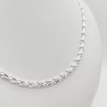 Ezüst tulipános szegedi nyakék - 50 cm