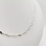 Ezüst halacska mintás szegedi nyakék - 45 cm