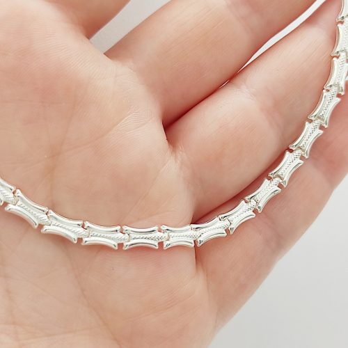 Ezüst szegedi nyakék - 45 cm