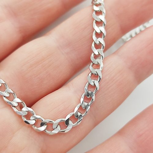 Ezüst tömör pancer nyaklánc - 55 cm