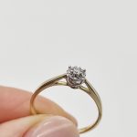 Sárga arany gyűrű gyémánttal