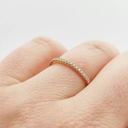 Sárga arany gyűrű gyémánttal