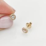 Sárga arany fülbevaló gyémánttal