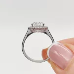 Fehér arany gyűrű gyémánttal és aquamarine-nal