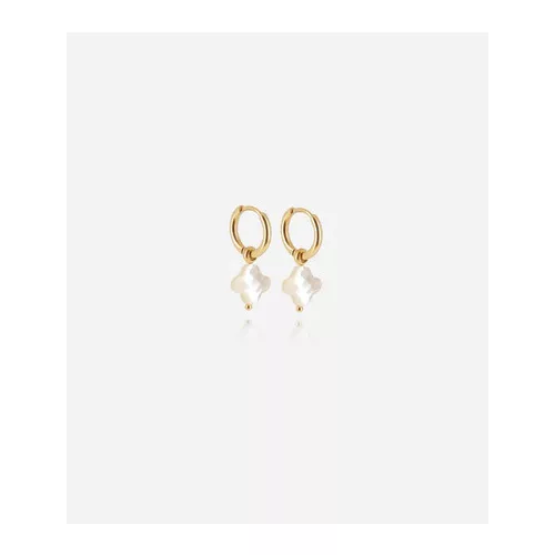 Zag Bijoux aranyozott fülbevaló velasquez ACIER DORE nacre blanche 1.6x11 L:21mm