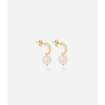Zag Bijoux aranyozott fülbevaló Pablo ACIER DORE agate blanche