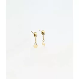   Zag Bijoux aranyozott fülbevaló Roma ACIER DORE zirconium L23mm