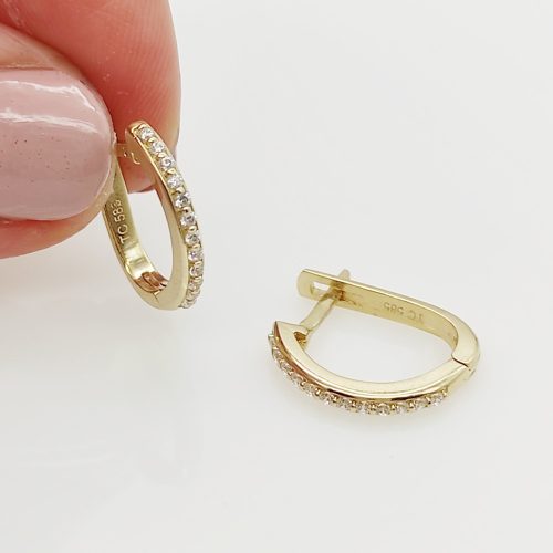 Sárga arany köves félkarika fülbevaló